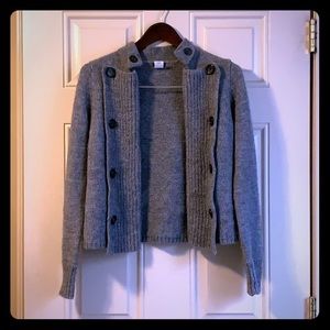 Grey JCrew alpaca cardigan